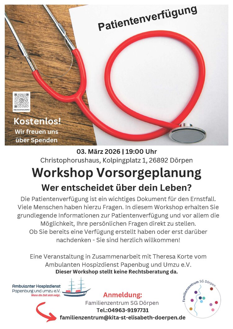 Workshop Vorsorgeplanung
